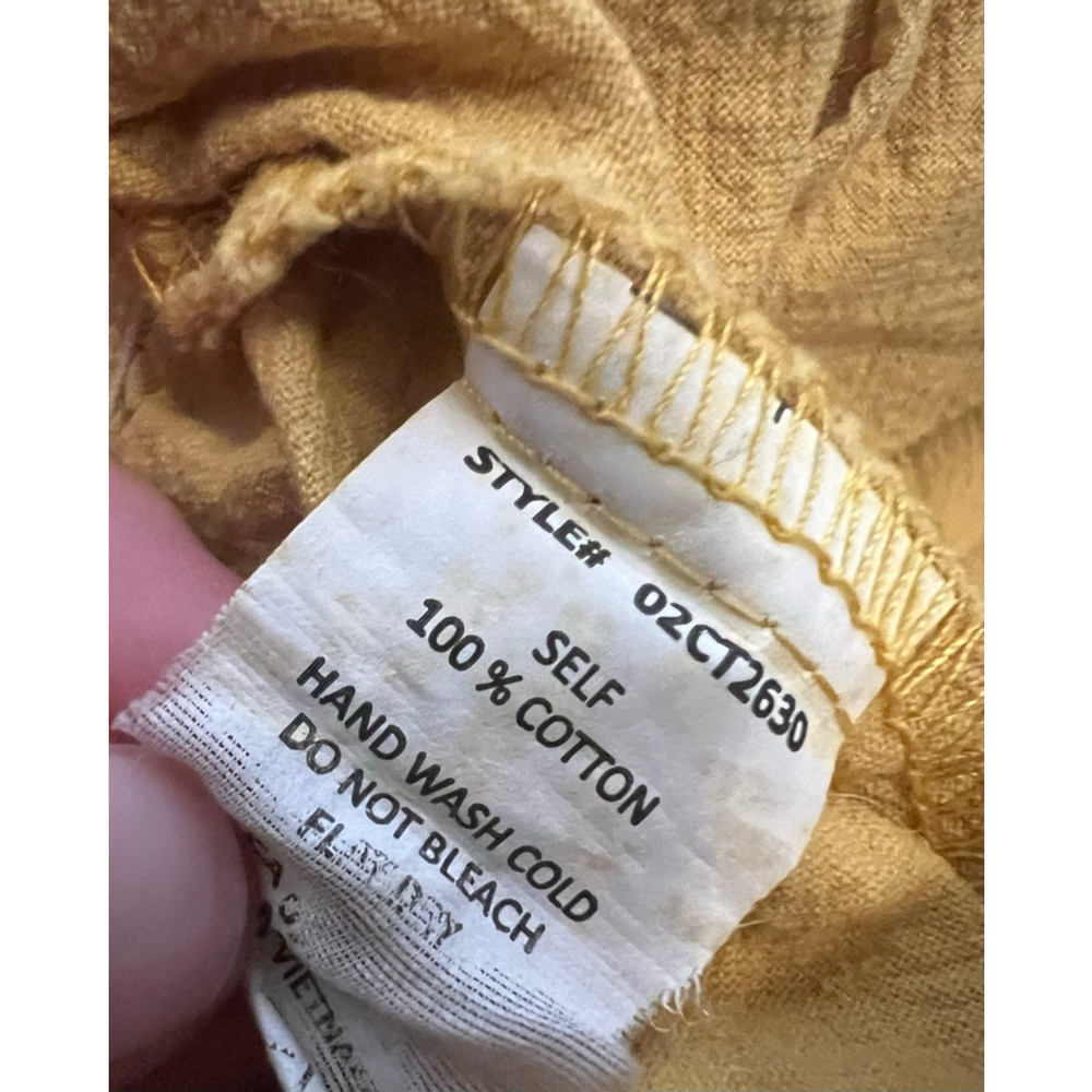 Sienna Sky Mustard Peplum Puff Sleeve Tie Front Cottagecore Top Medium - Picture 11 of 11